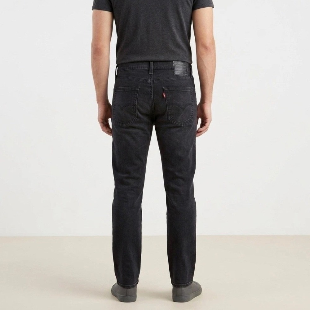Levis 502 Regular Taper Jeans Mens 33x31 Faded Black Denim Stretch Pants